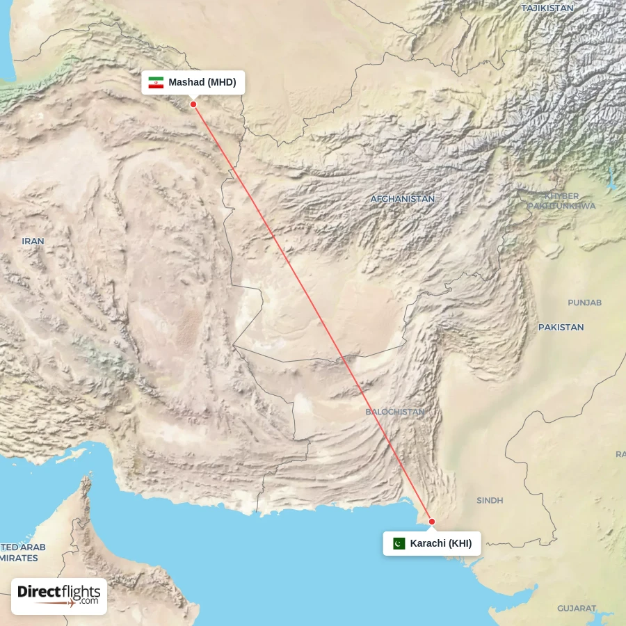 KHI - MHD route map