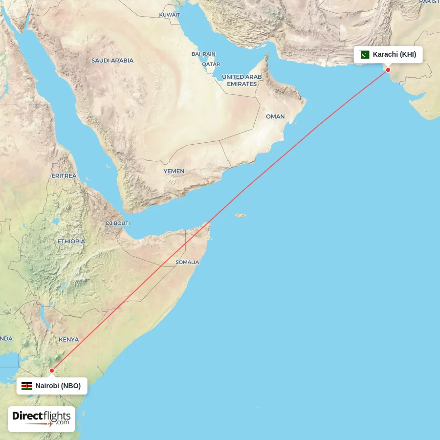 KHI - NBO route map