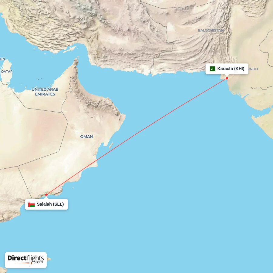 KHI - SLL route map