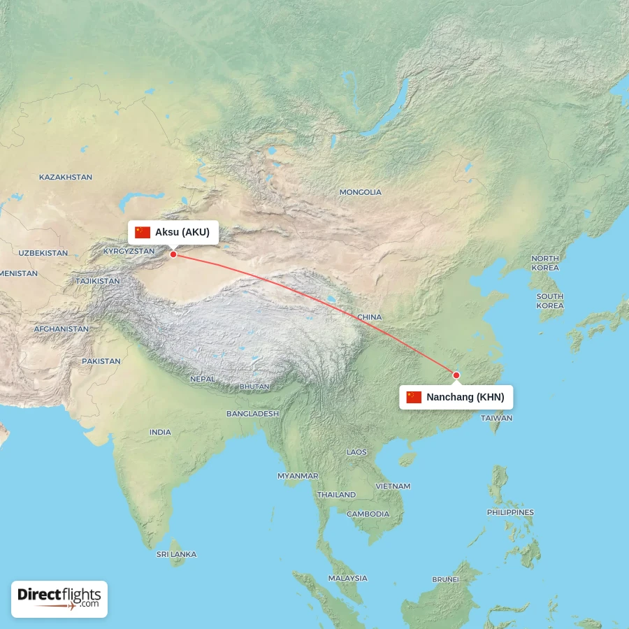 KHN - AKU route map