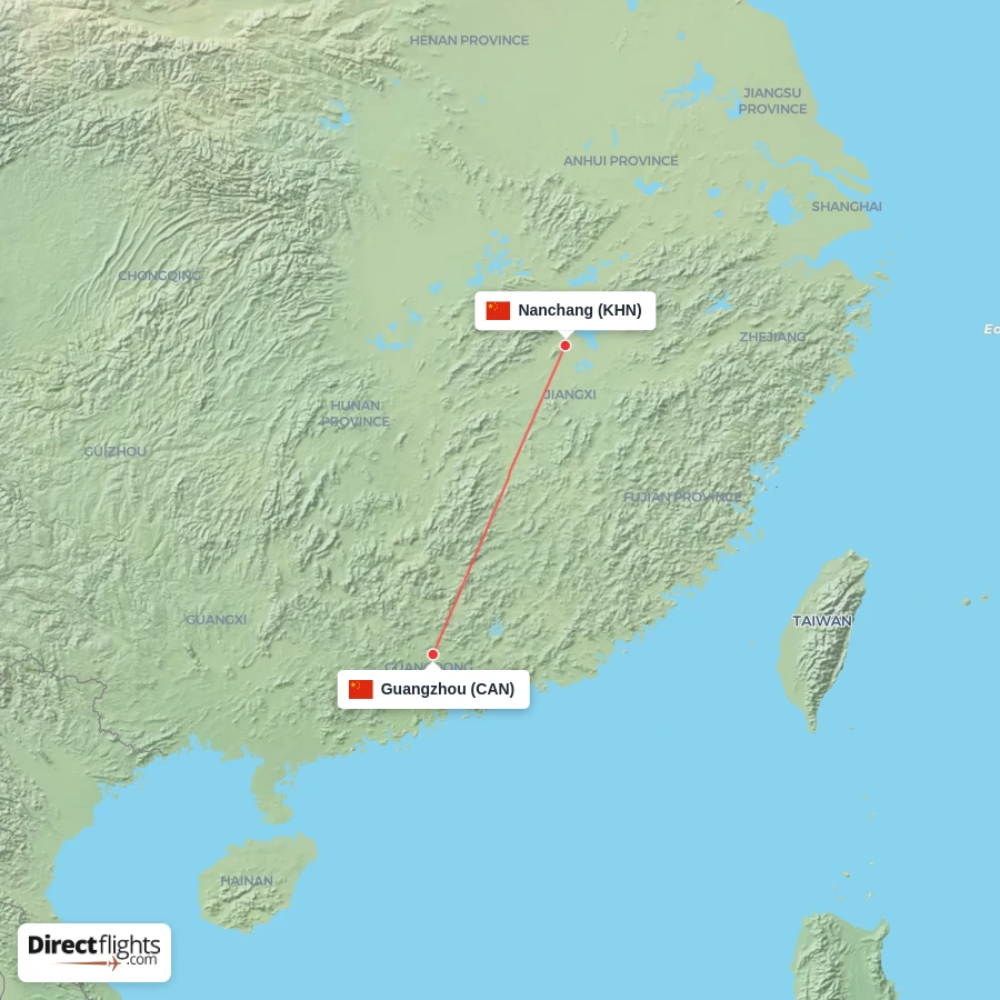 KHN - CAN route map
