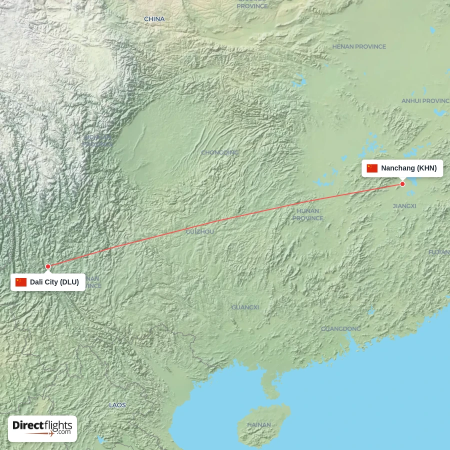 KHN - DLU route map
