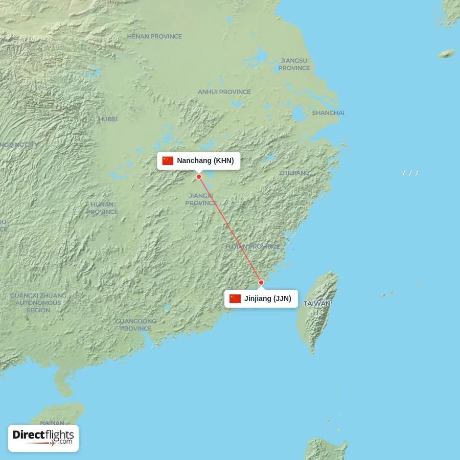 KHN - JJN route map