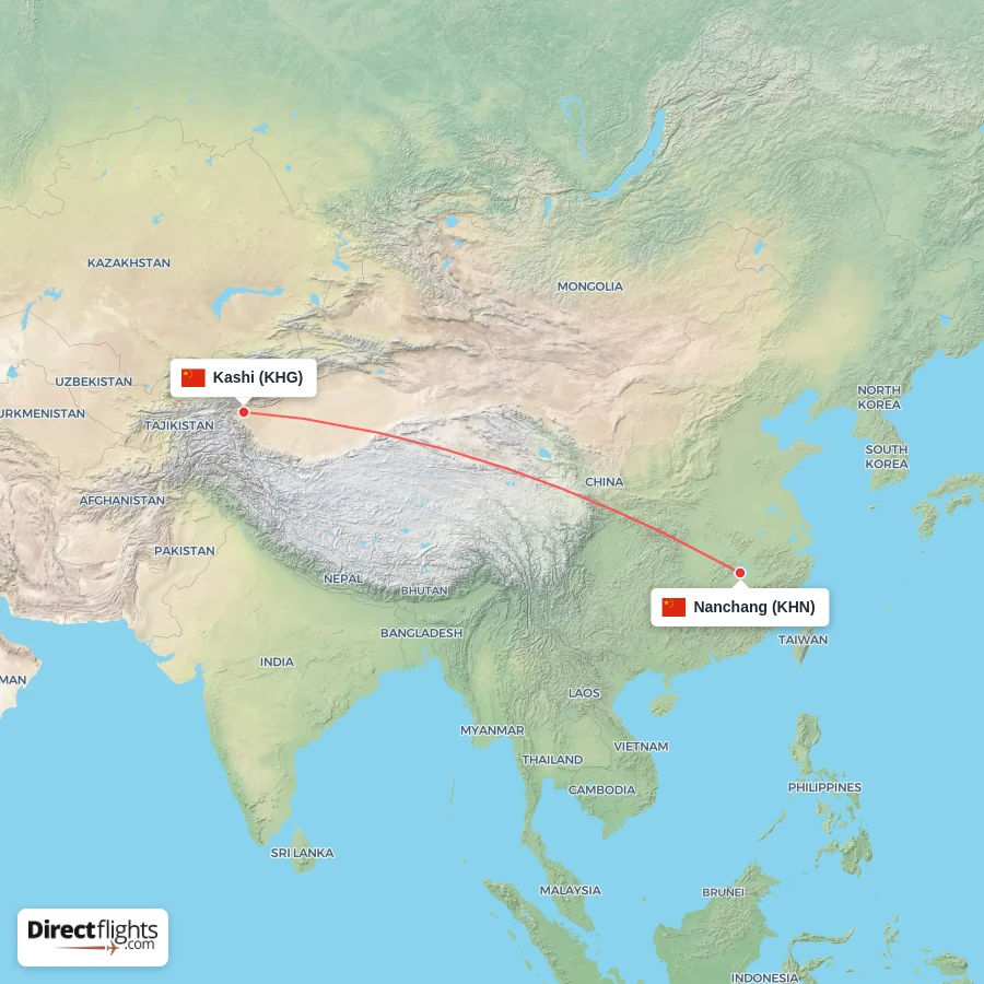 KHN - KHG route map