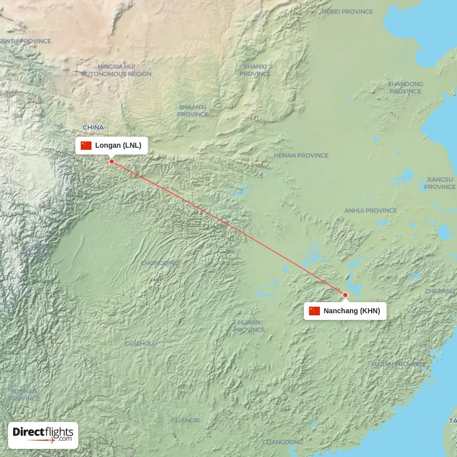 KHN - LNL route map