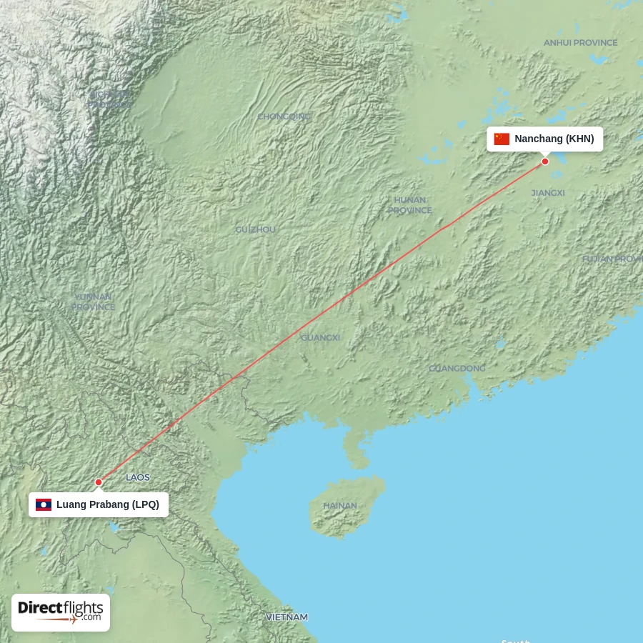 KHN - LPQ route map