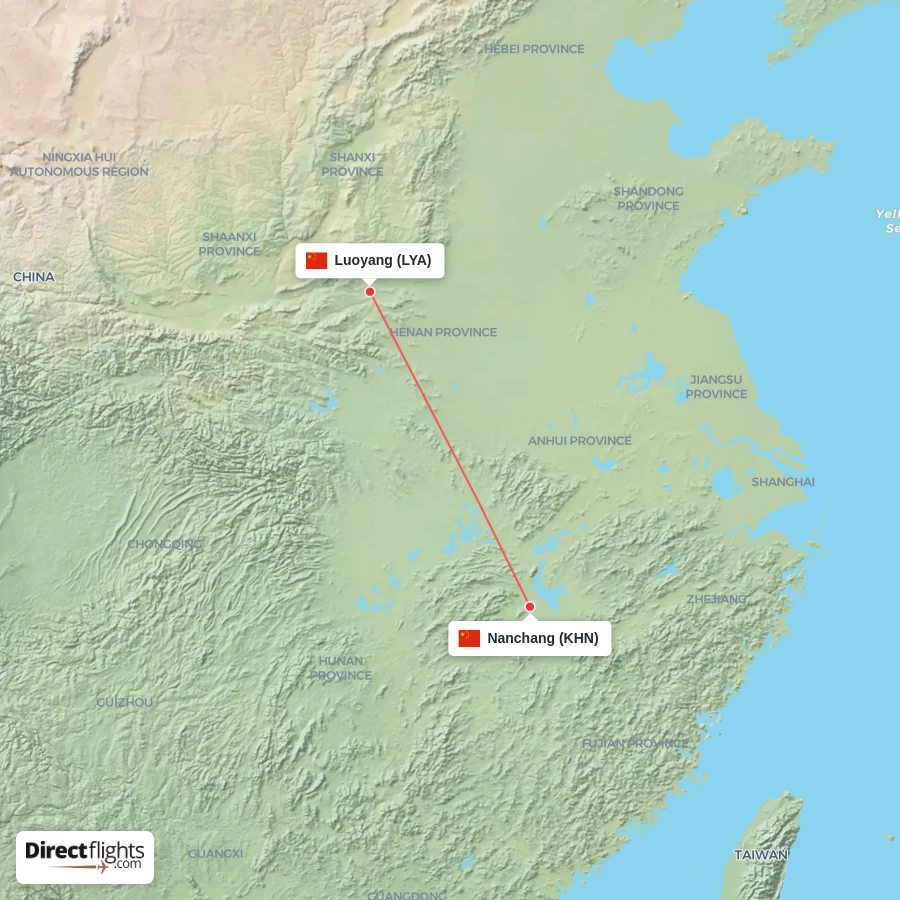 KHN - LYA route map