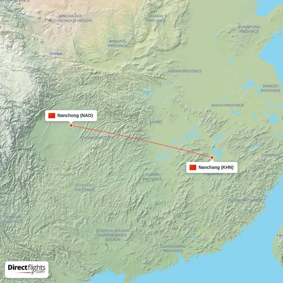 KHN - NAO route map