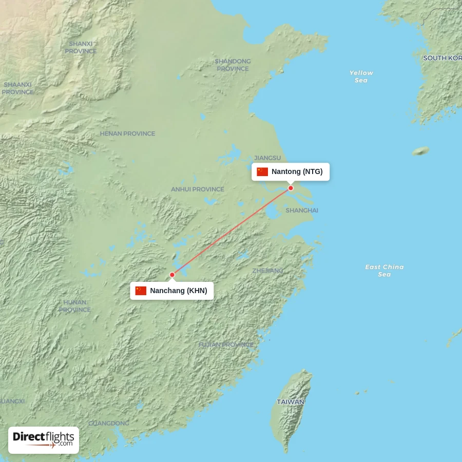 KHN - NTG route map