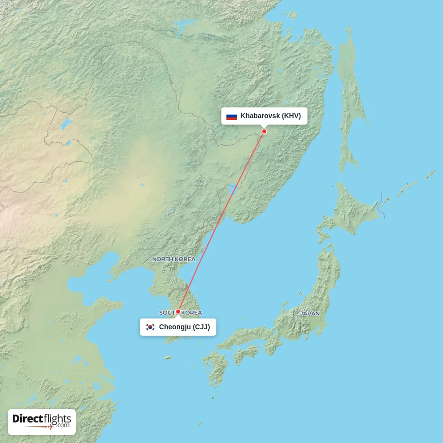 KHV - CJJ route map