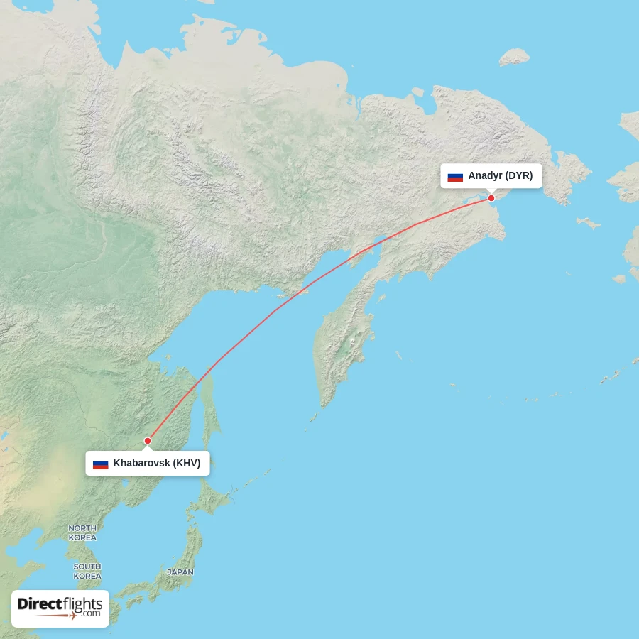 KHV - DYR route map