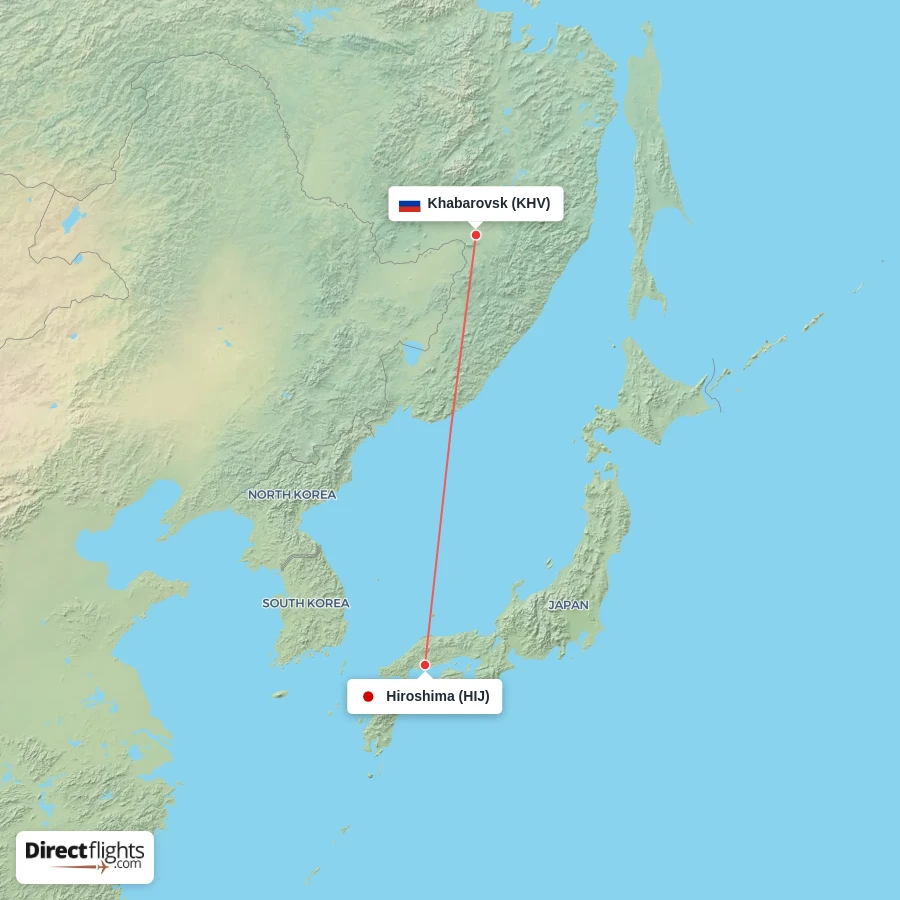 KHV - HIJ route map