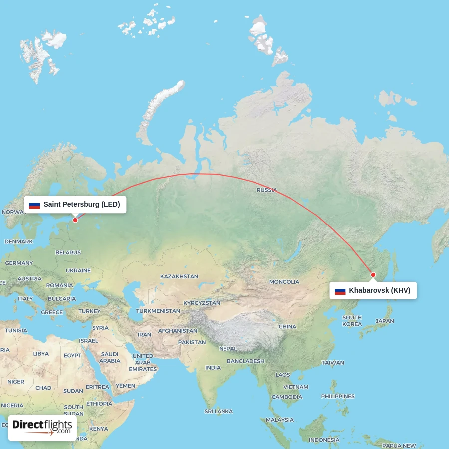 KHV - LED route map