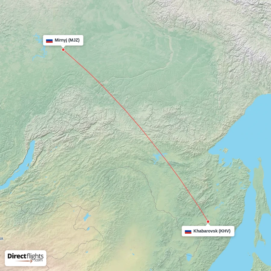 KHV - MJZ route map