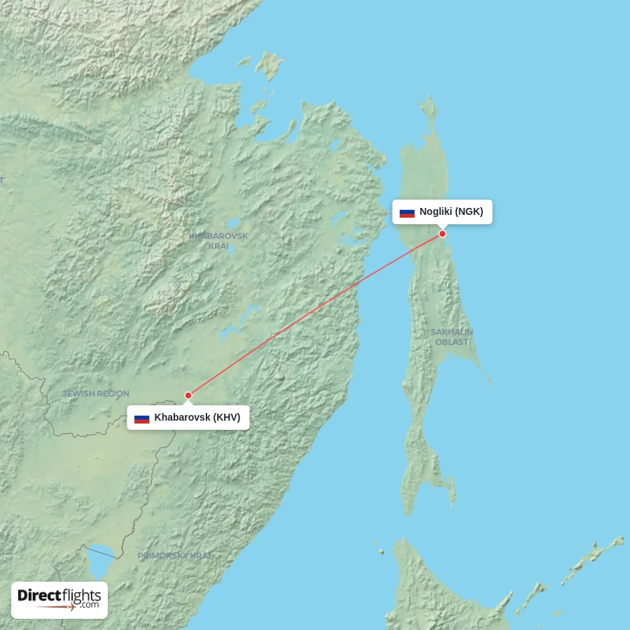 KHV - NGK route map