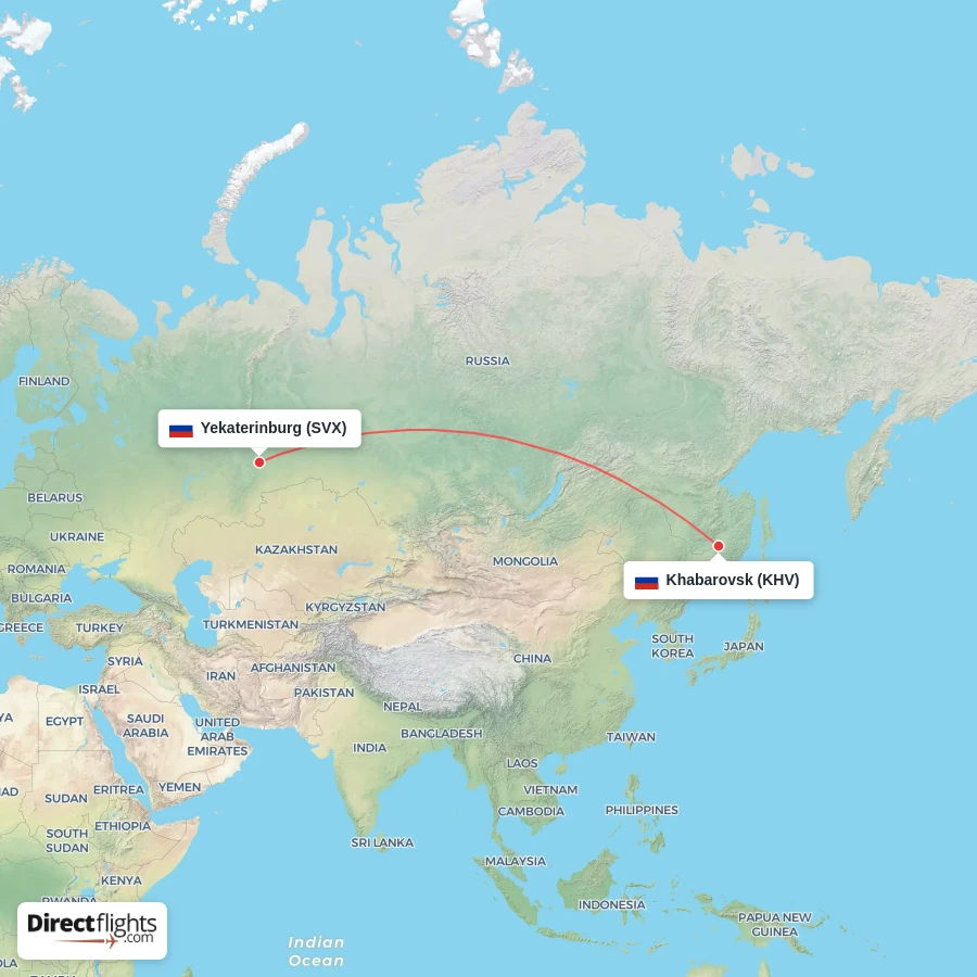 KHV - SVX route map