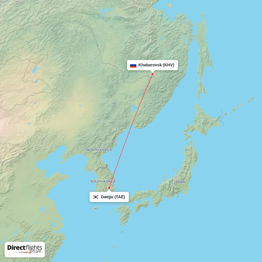 KHV - TAE route map