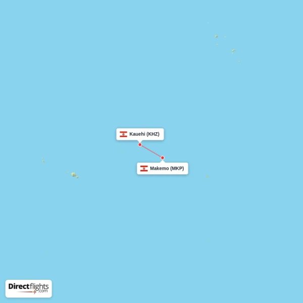 Kauehi - Makemo direct flight map
