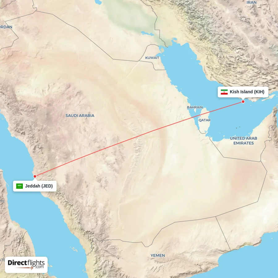 KIH - JED route map