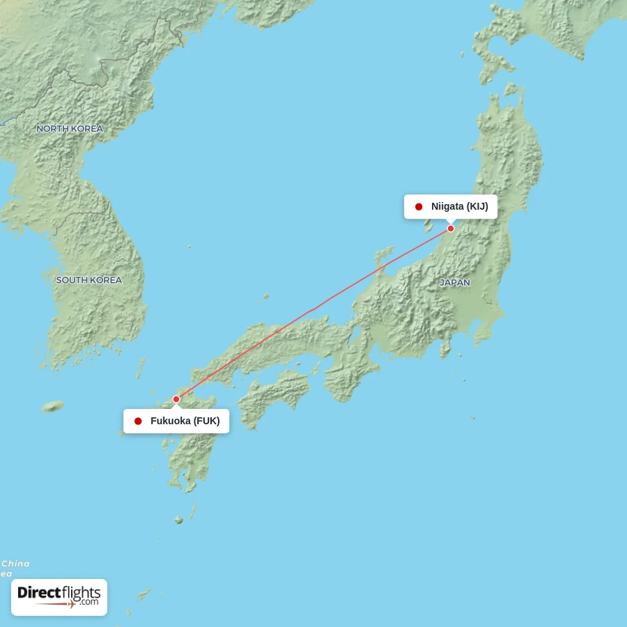 KIJ - FUK route map