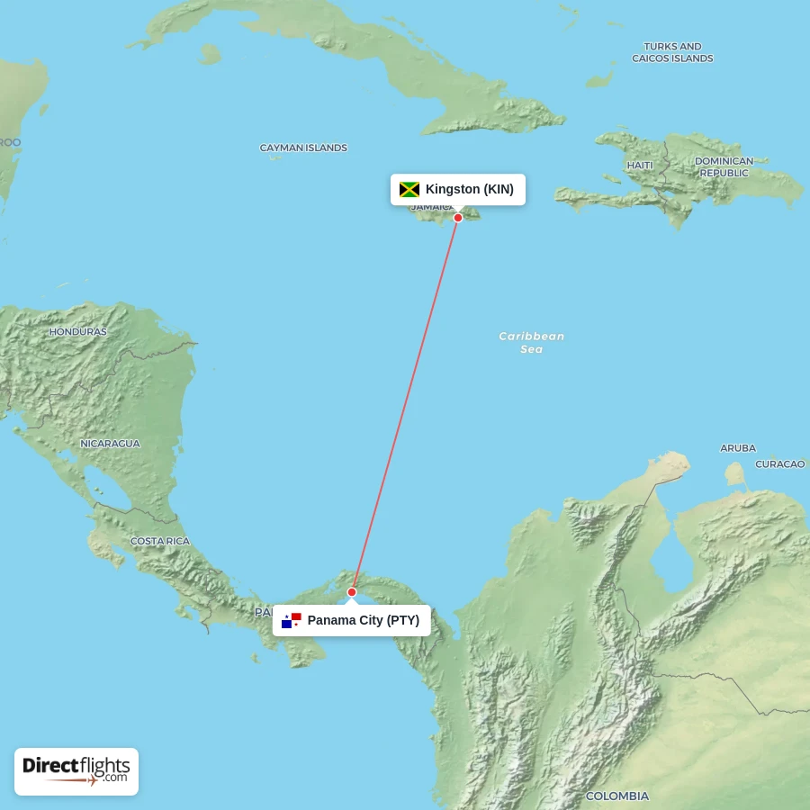 KIN - PTY route map