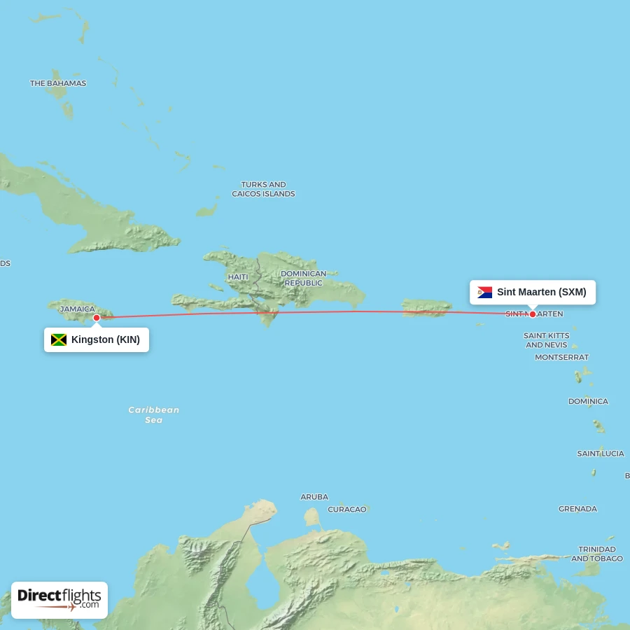 KIN - SXM route map
