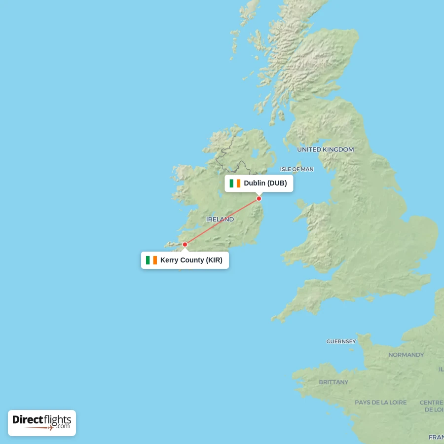 KIR - DUB route map