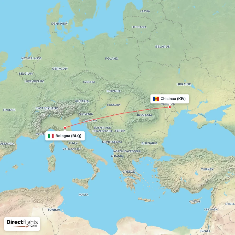 KIV - BLQ route map