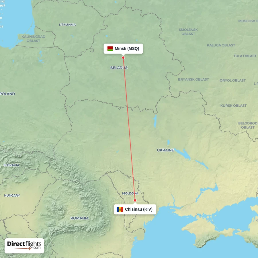 KIV - MSQ route map