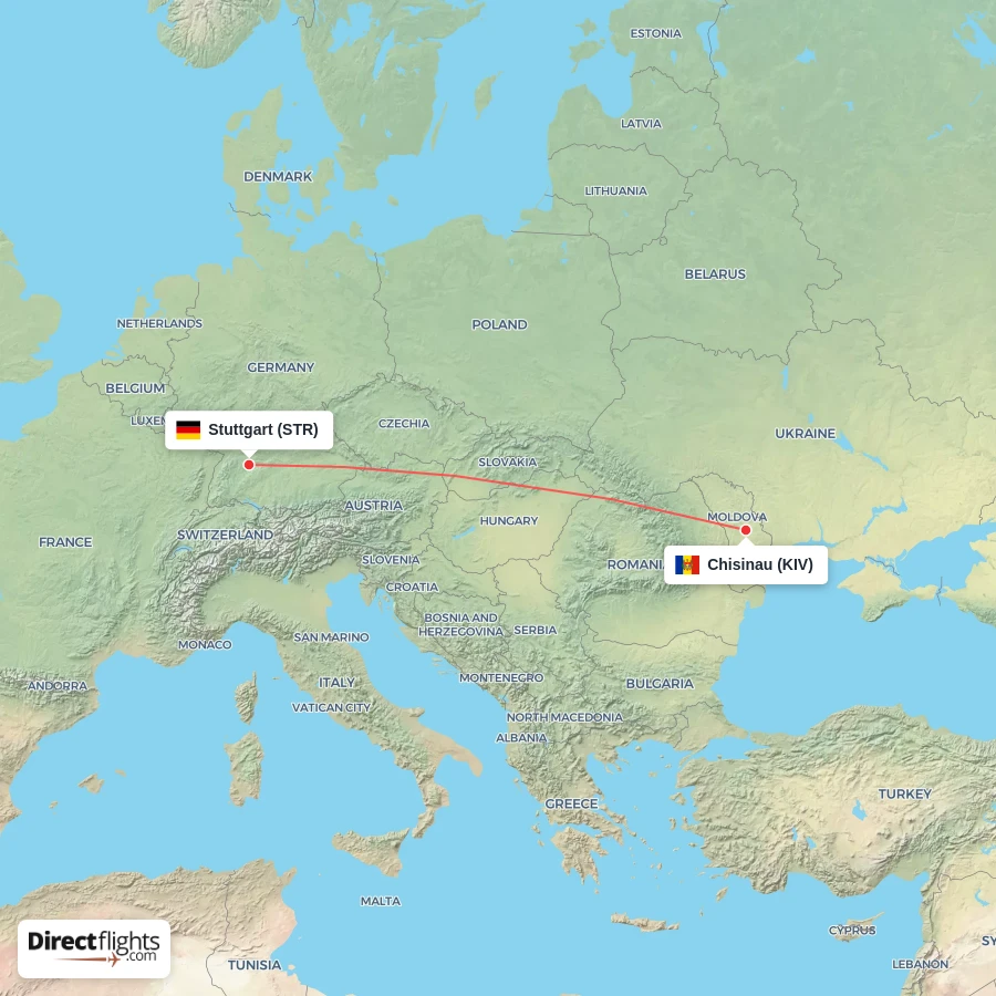KIV - STR route map