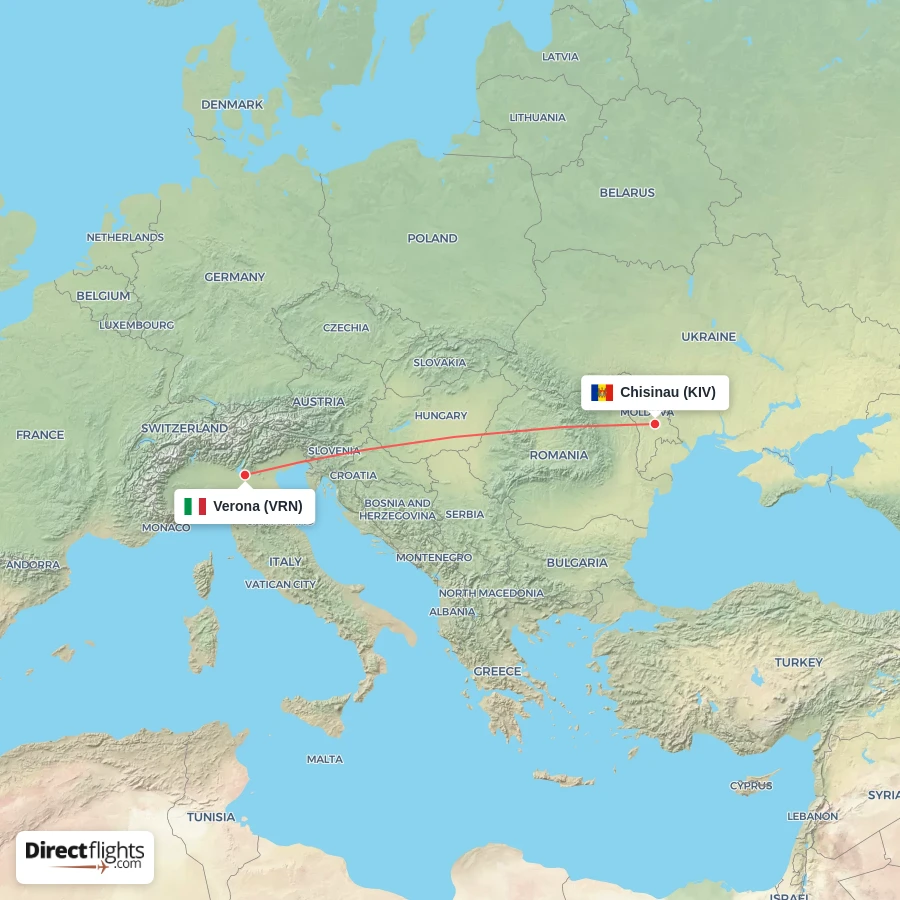 KIV - VRN route map