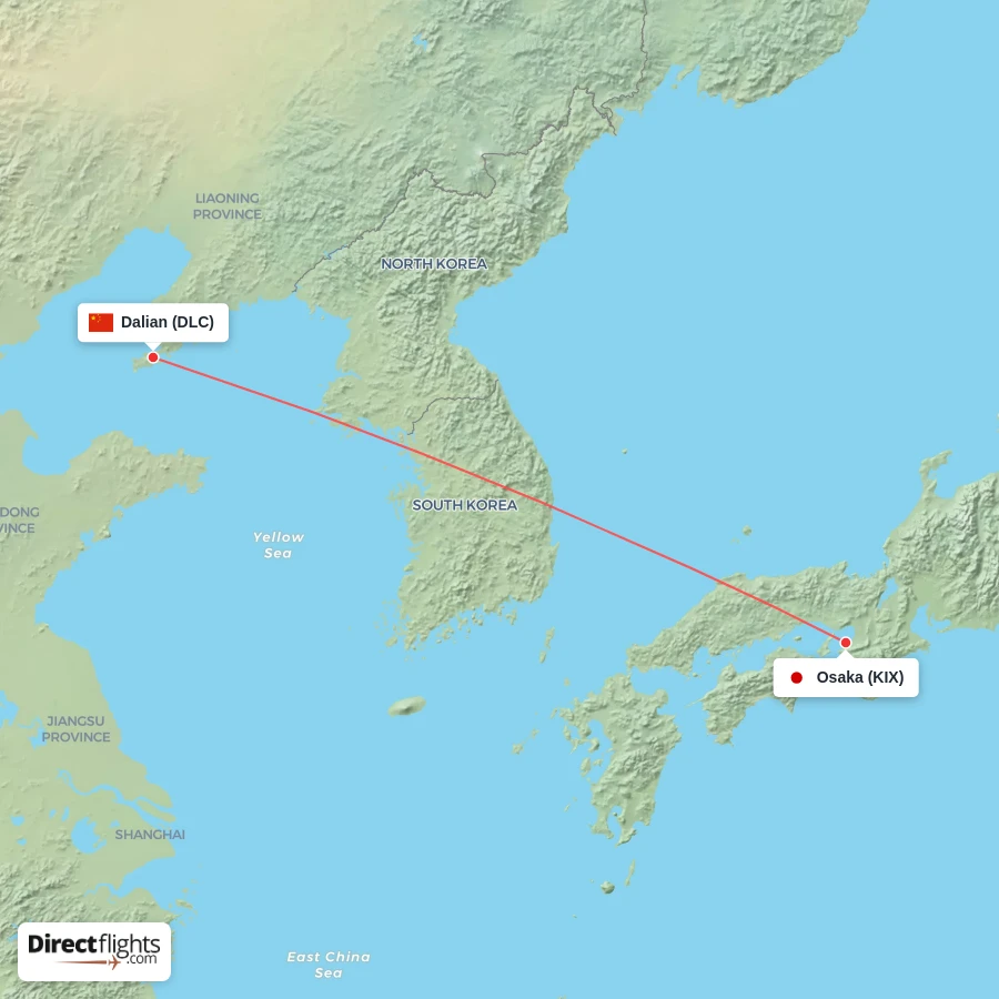 KIX - DLC route map