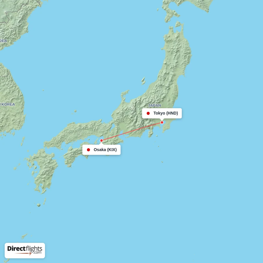 KIX - HND route map