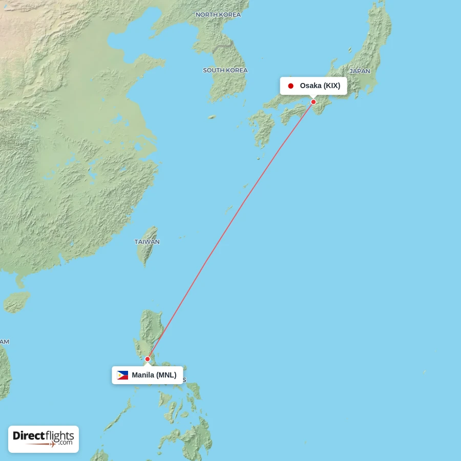 KIX - MNL route map
