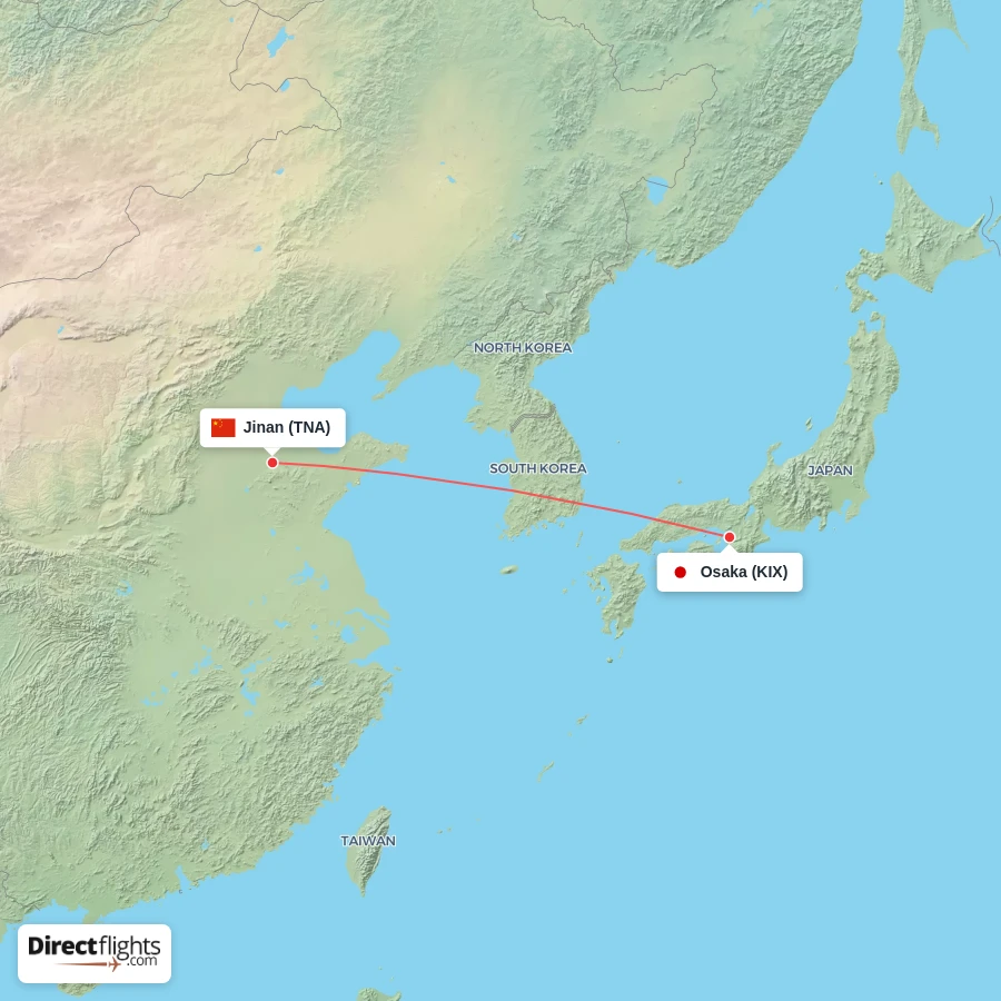 KIX - TNA route map