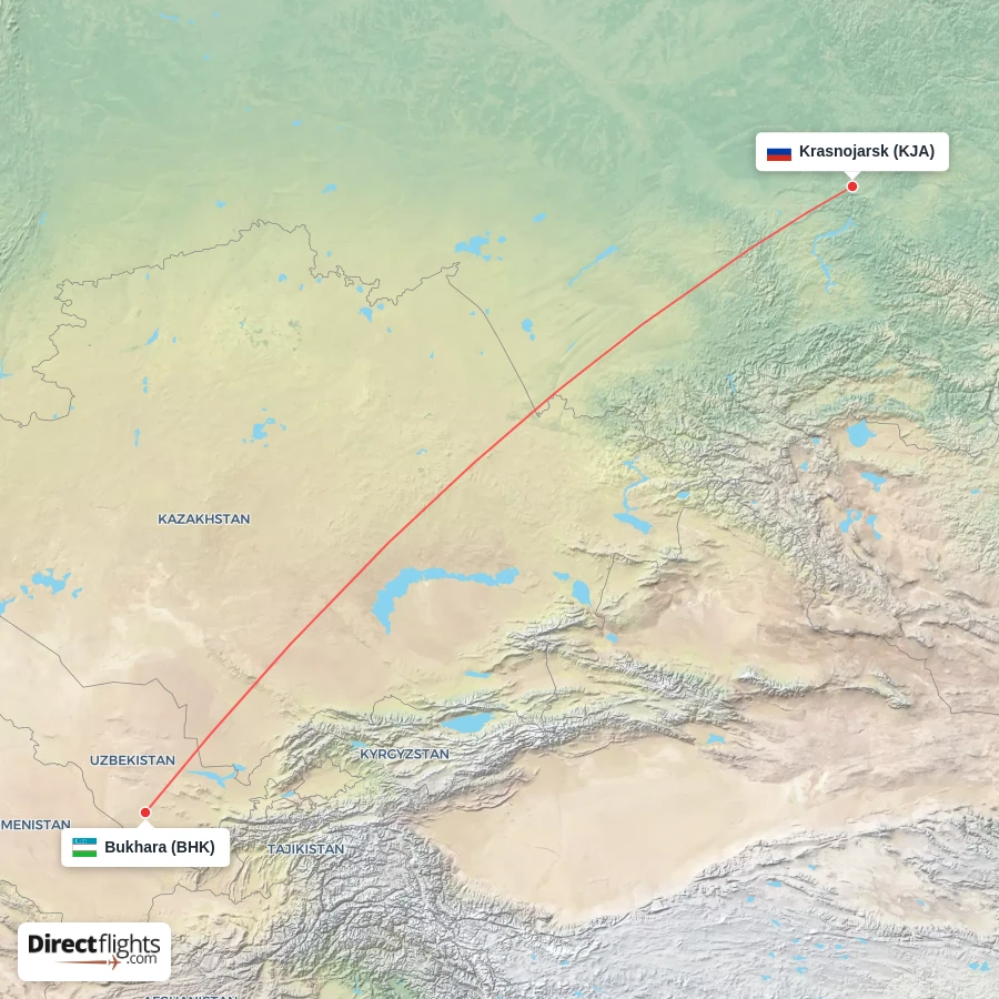 KJA - BHK route map