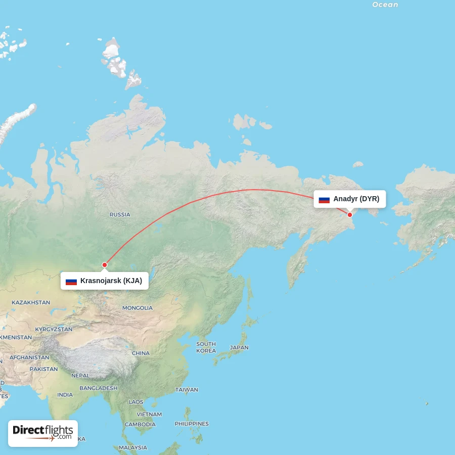 KJA - DYR route map