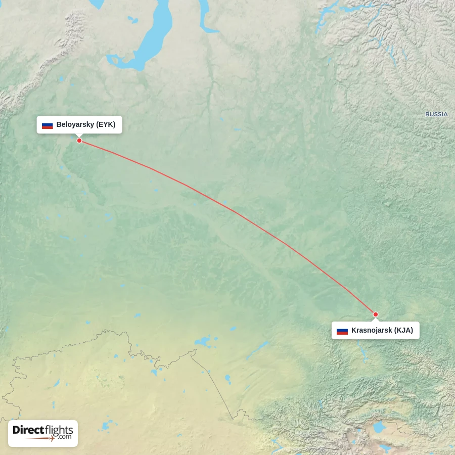 KJA - EYK route map