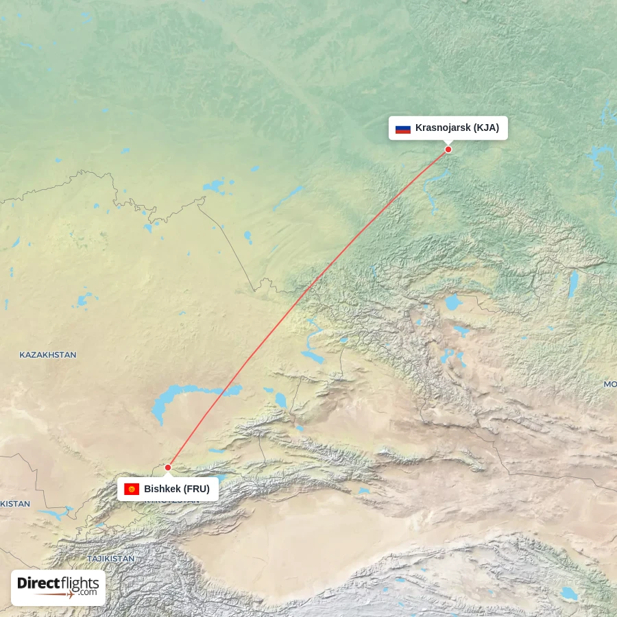 KJA - FRU route map