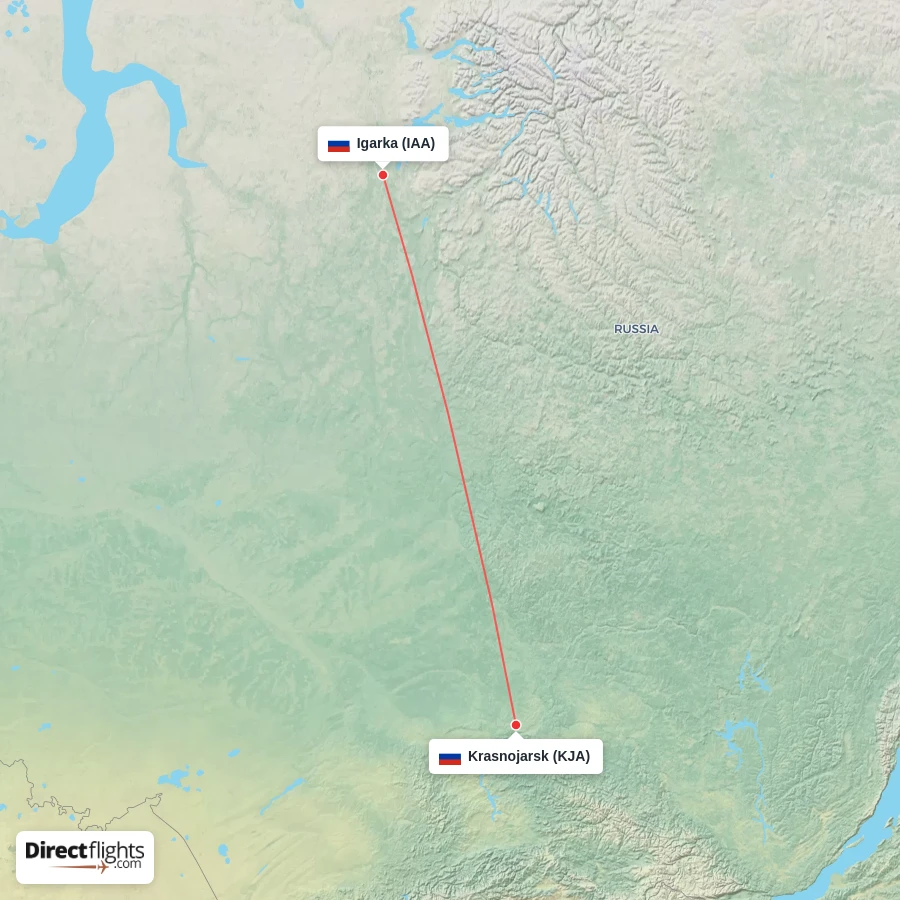 KJA - IAA route map
