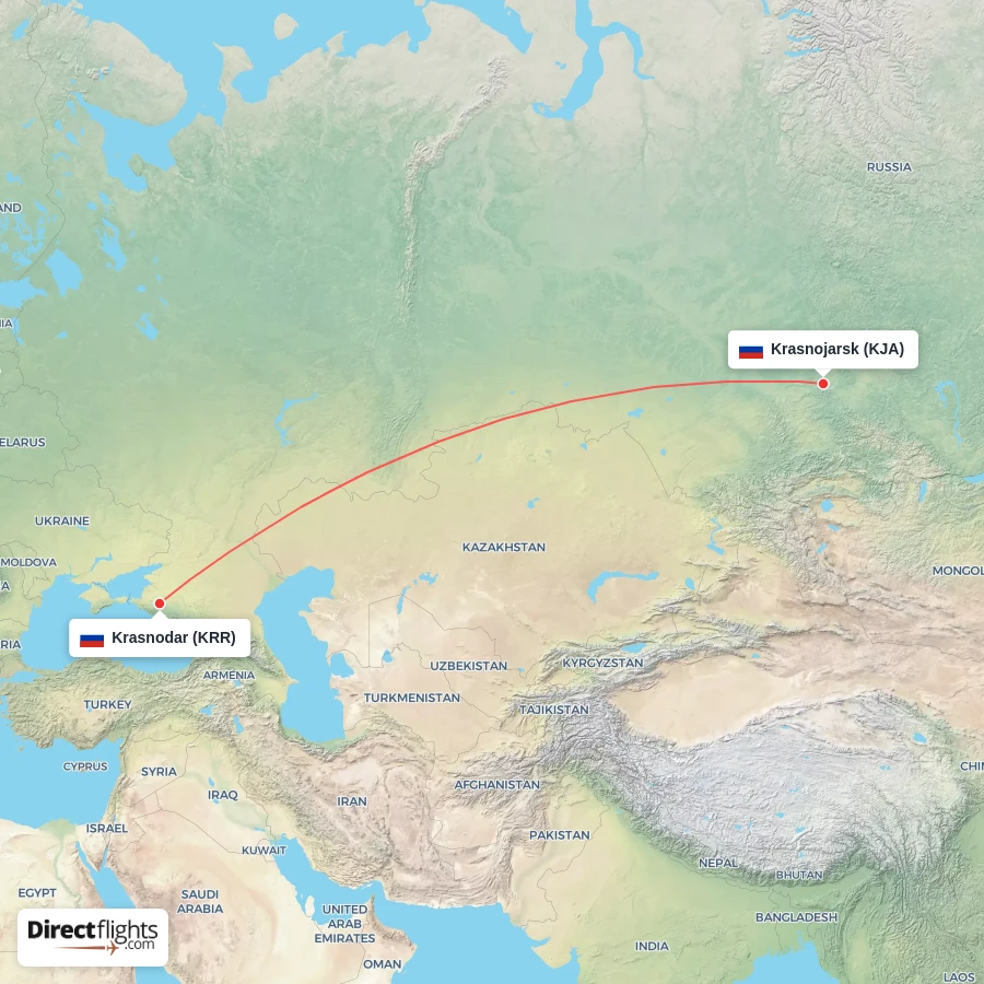 KJA - KRR route map