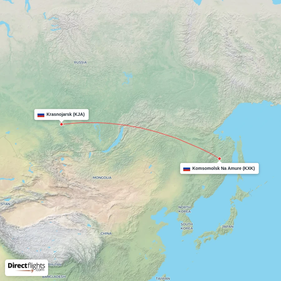KJA - KXK route map