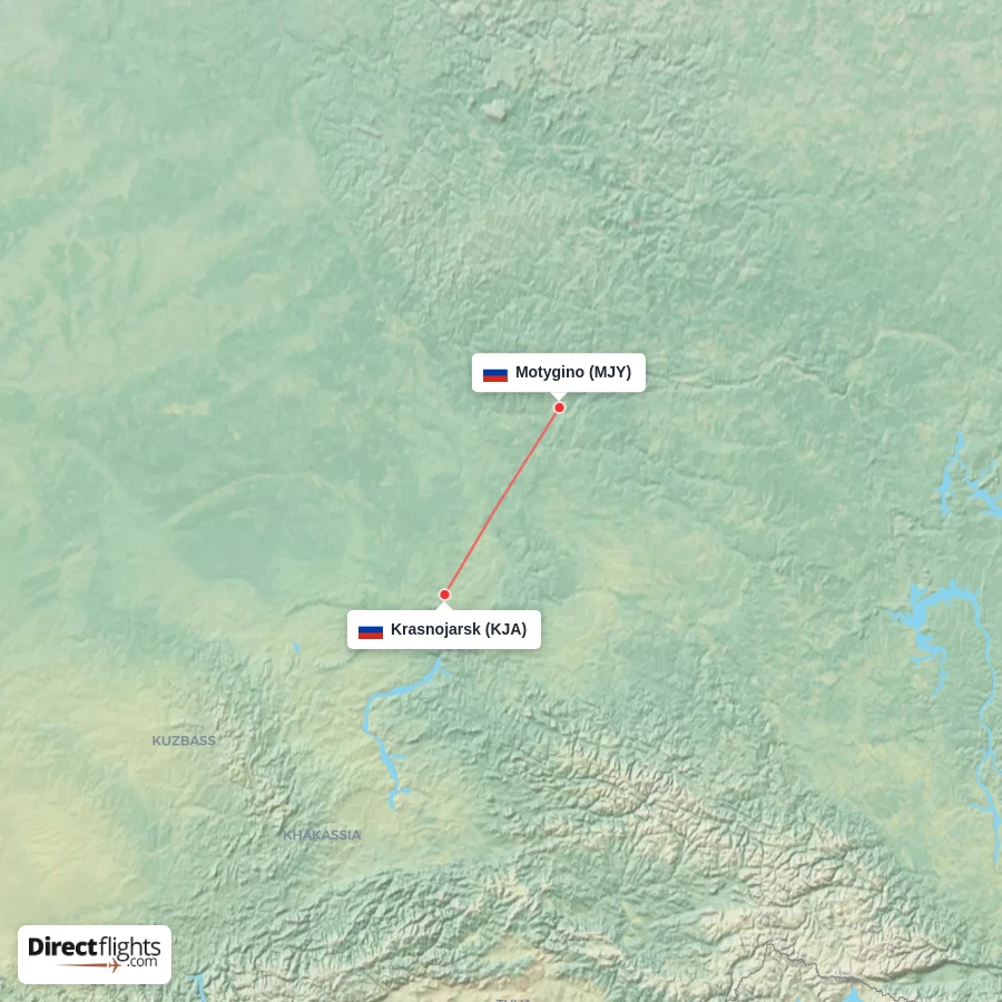 KJA - MJY route map