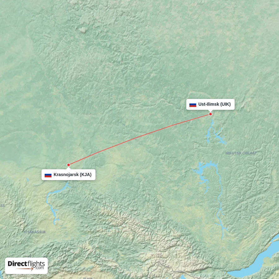 KJA - UIK route map