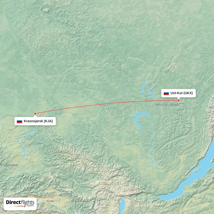 KJA - UKX route map