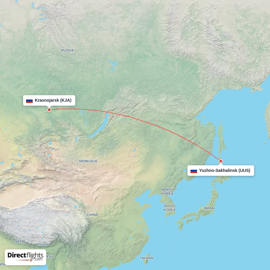 KJA - UUS route map