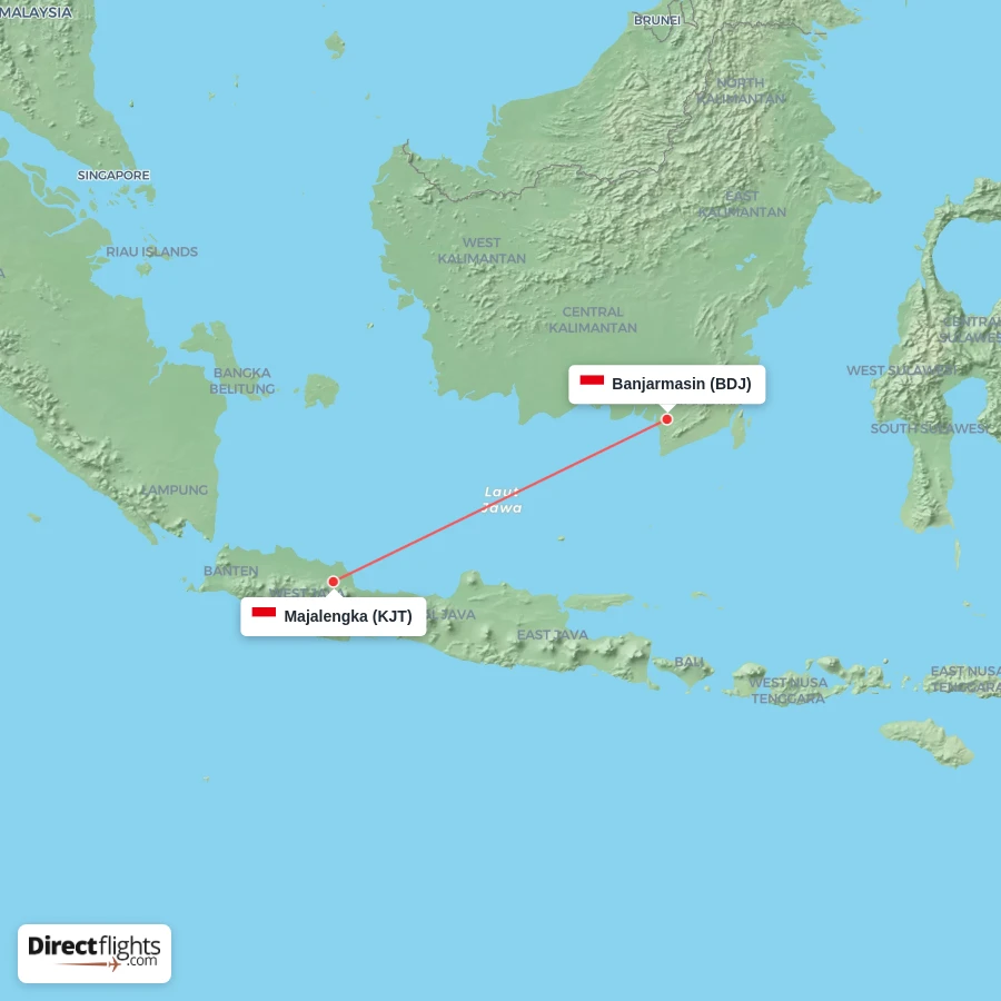 KJT - BDJ route map