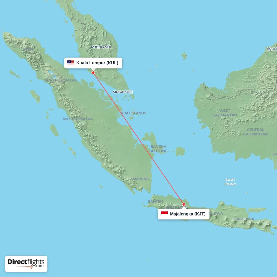 KJT - KUL route map