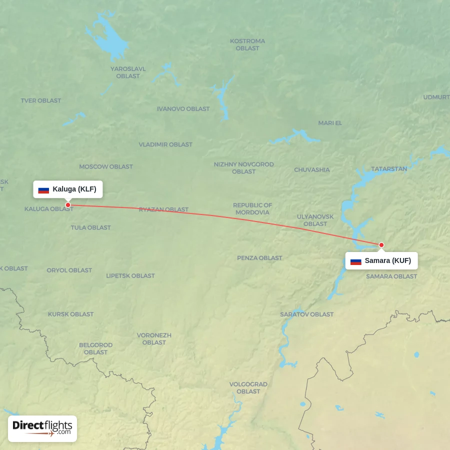 KLF - KUF route map