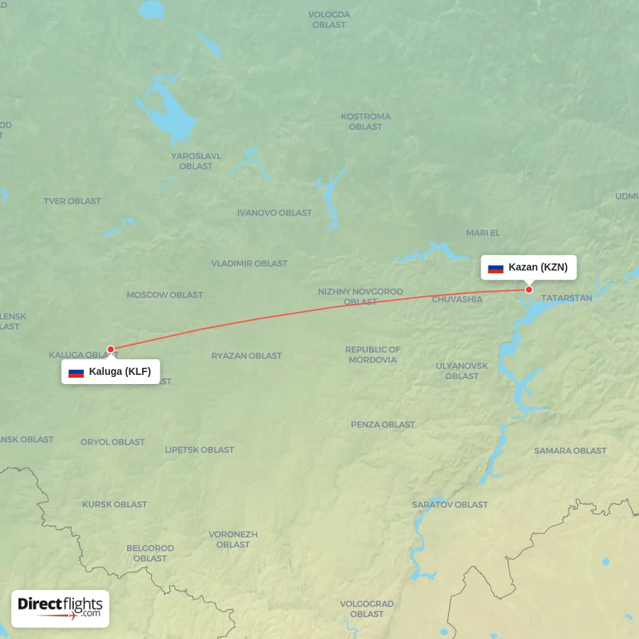 KLF - KZN route map